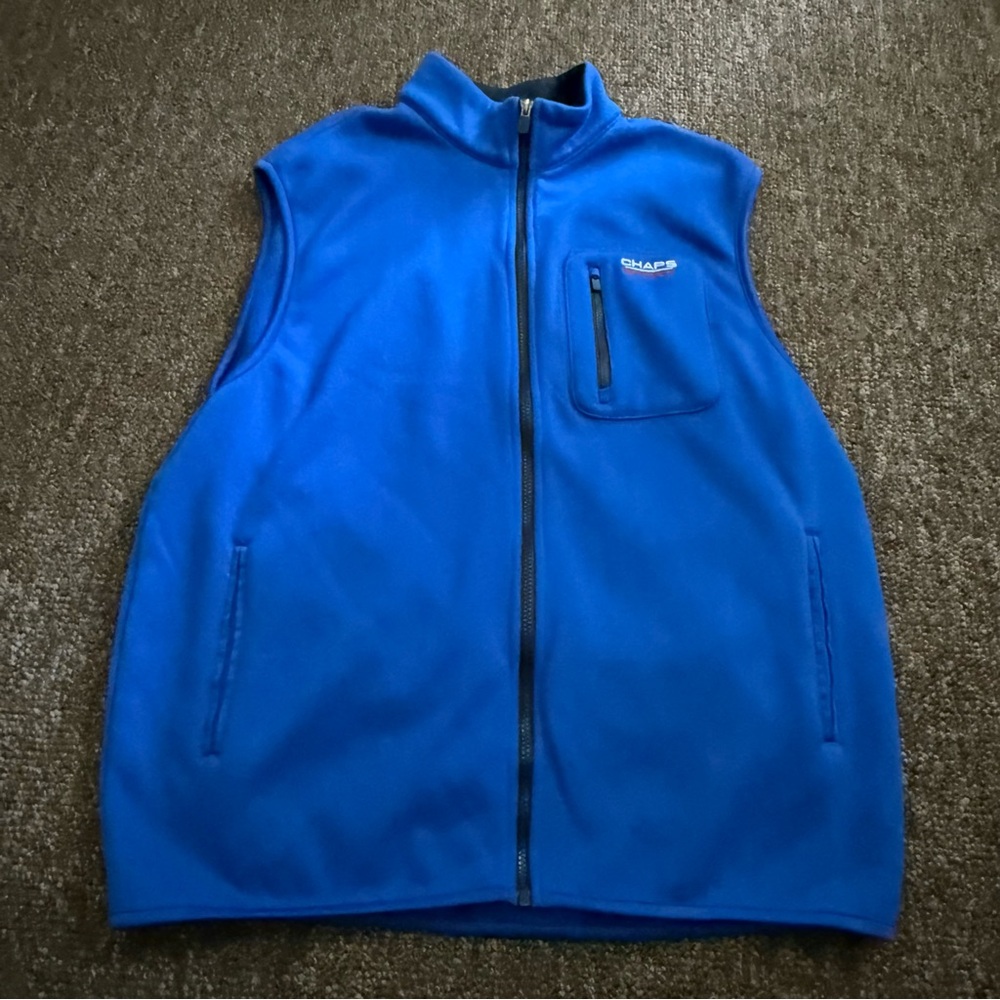 Chaps Royal Blue Fleece Vest Size XL Adult Full Zip